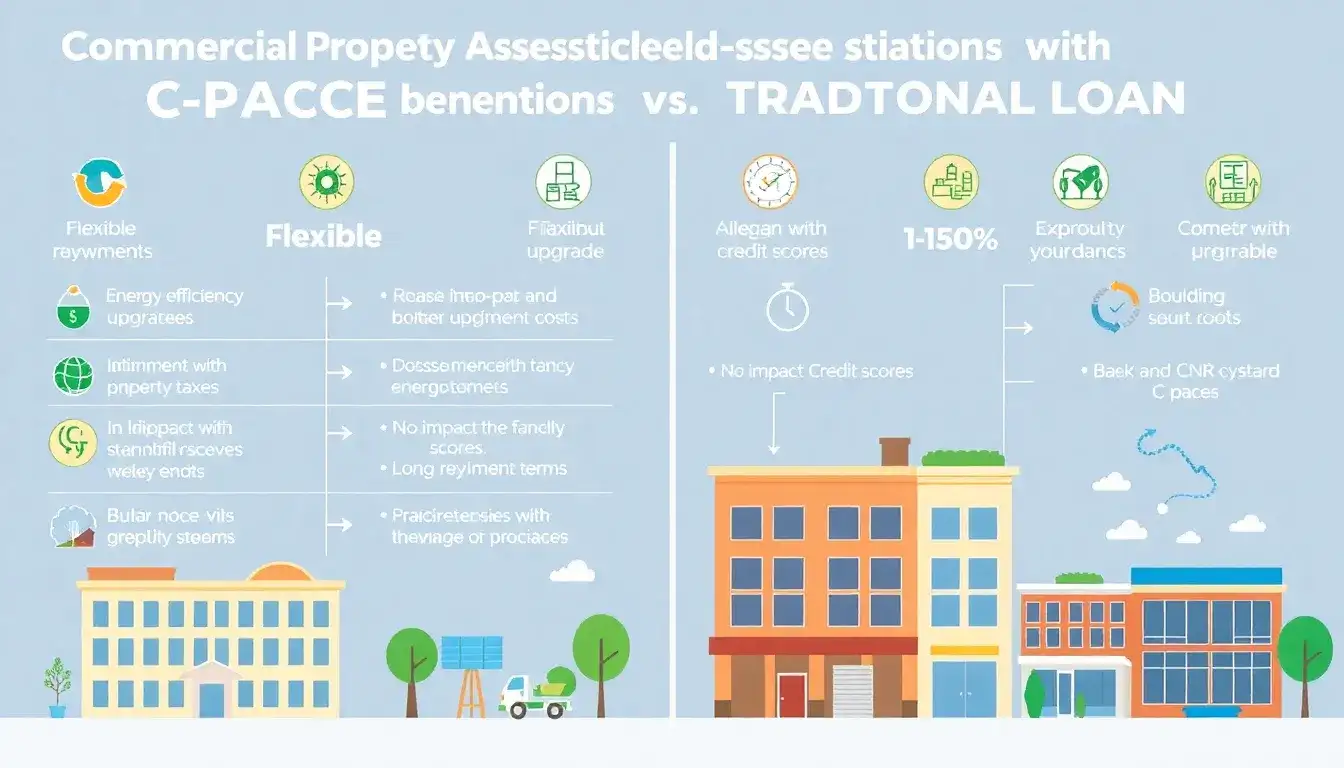 What are the main benefits of using C-PACE over traditional loans