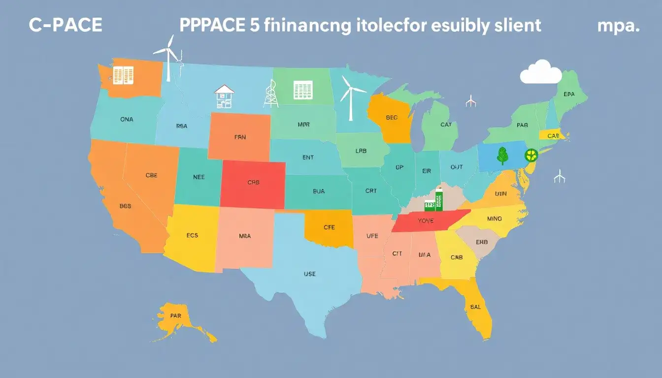 Are there specific states where C-PACE financing is more prevalent for renewable energy projects