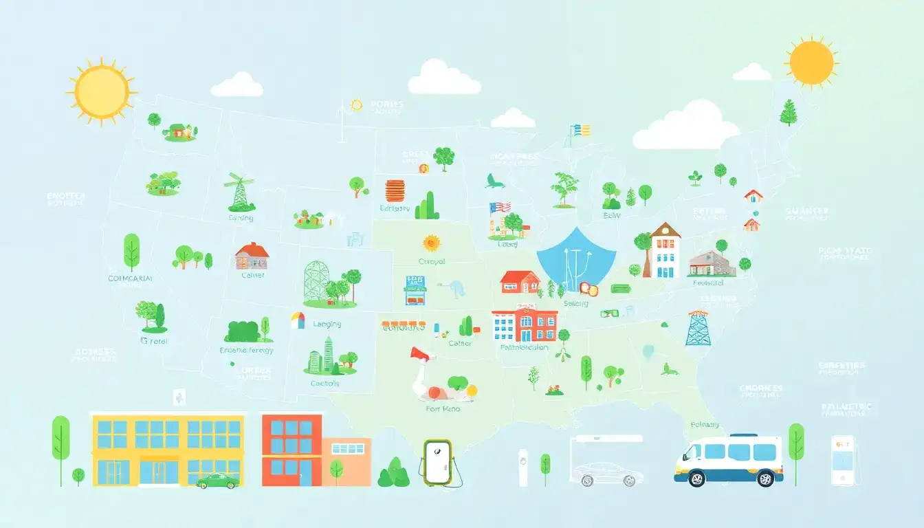 What are the most common types of projects funded by C-PACE in different states