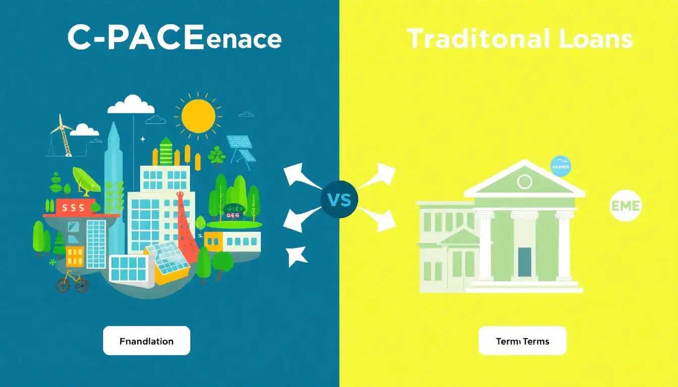 How does C-PACE financing compare to traditional loans