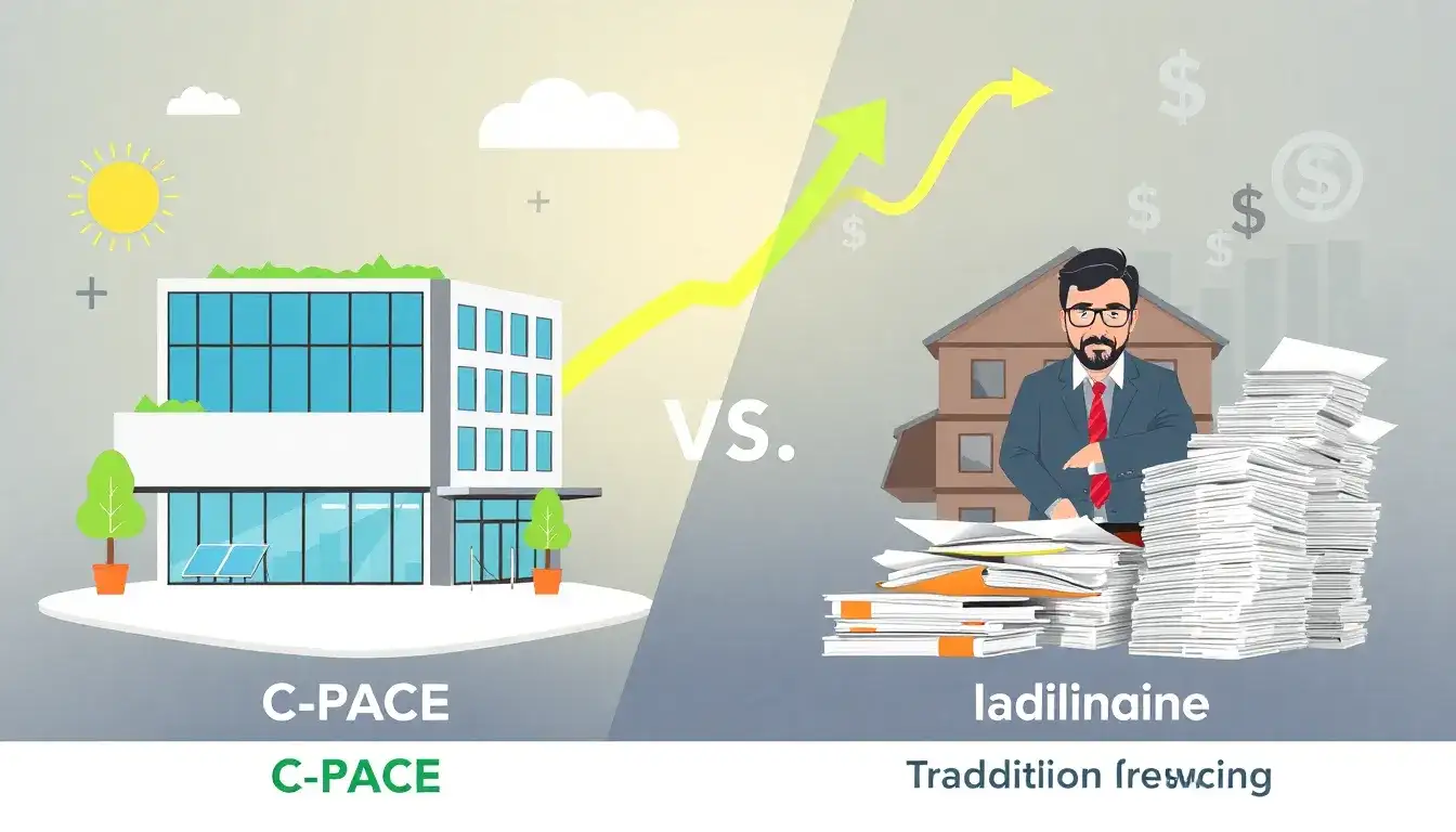 How does C-PACE compare to other financing options for commercial properties