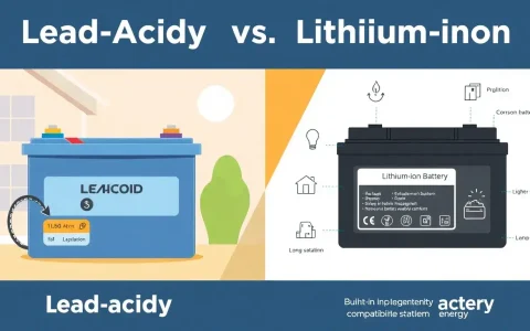 What are the main differences between lead-acid and lithium-ion batteries for residential use