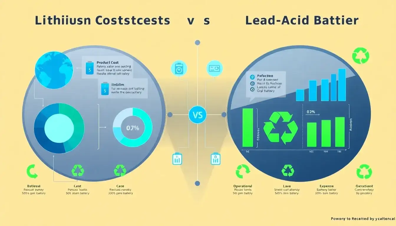 How does the cost of lithium-ion batteries compare to lead-acid batteries over their lifetimes
