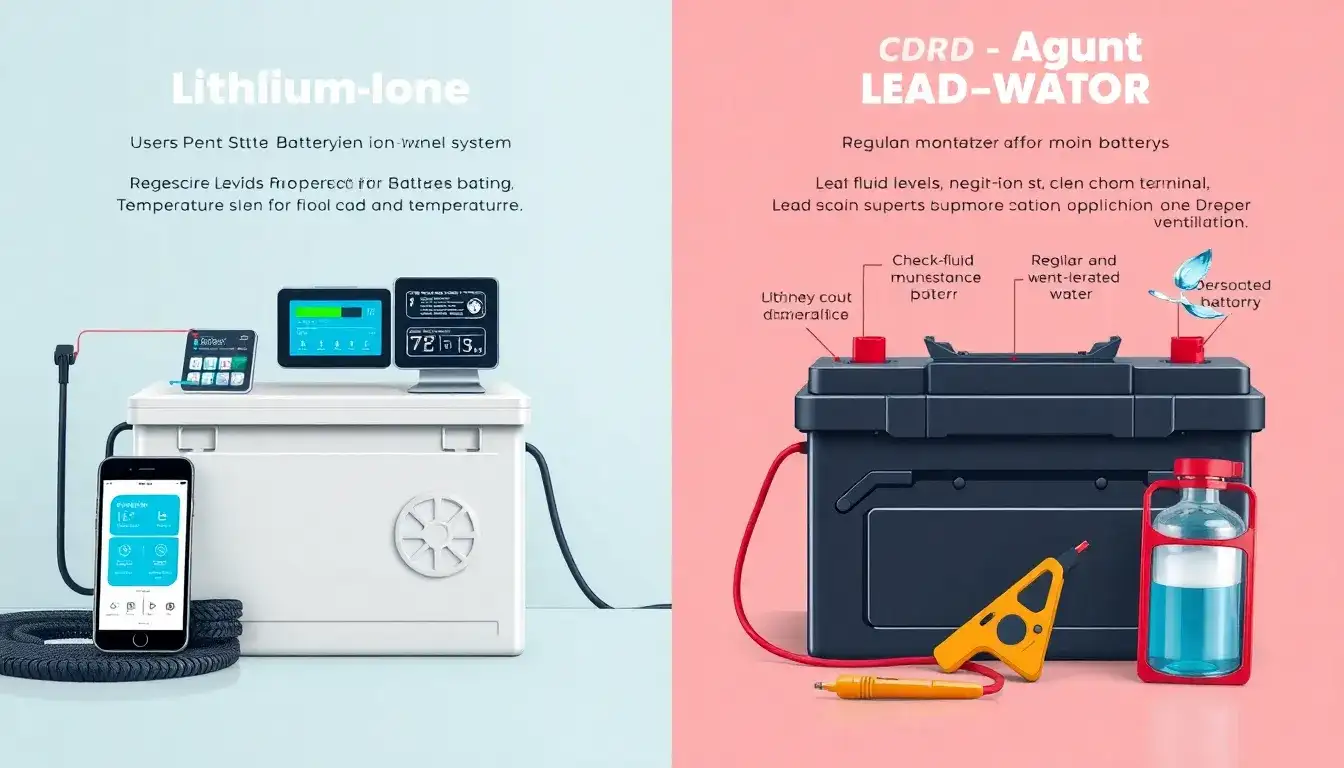How do the maintenance requirements of lithium-ion batteries compare to those of lead-acid batteries