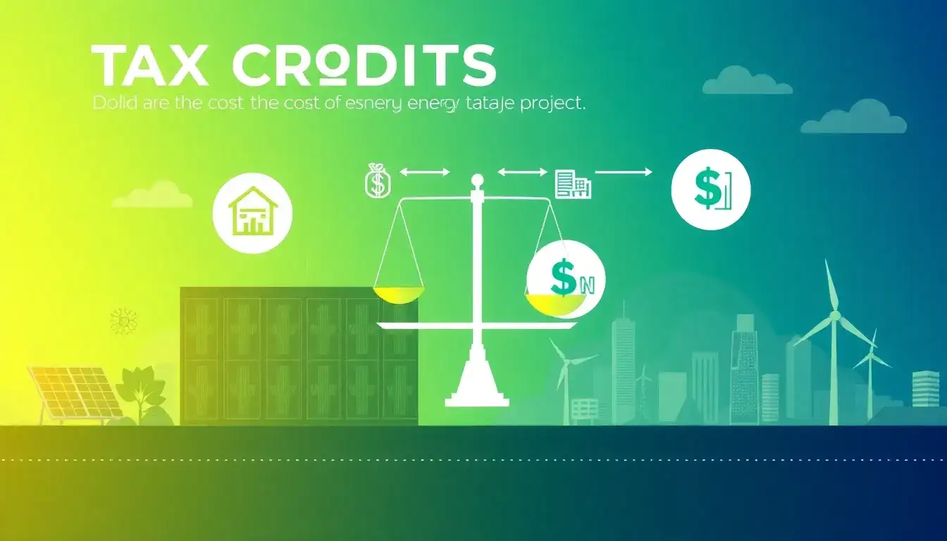 How do tax credits impact the overall cost of energy storage projects