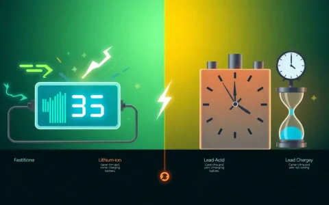 How do the charging times of lithium-ion batteries compare to those of lead-acid batteries