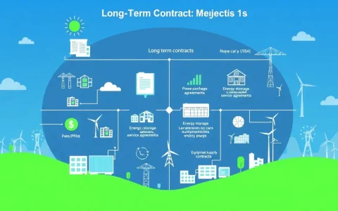 What are the main types of long-term contracts used in battery projects