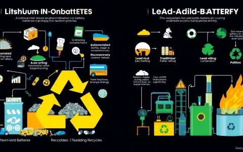 How does the recycling process of lithium-ion batteries compare to that of lead-acid batteries