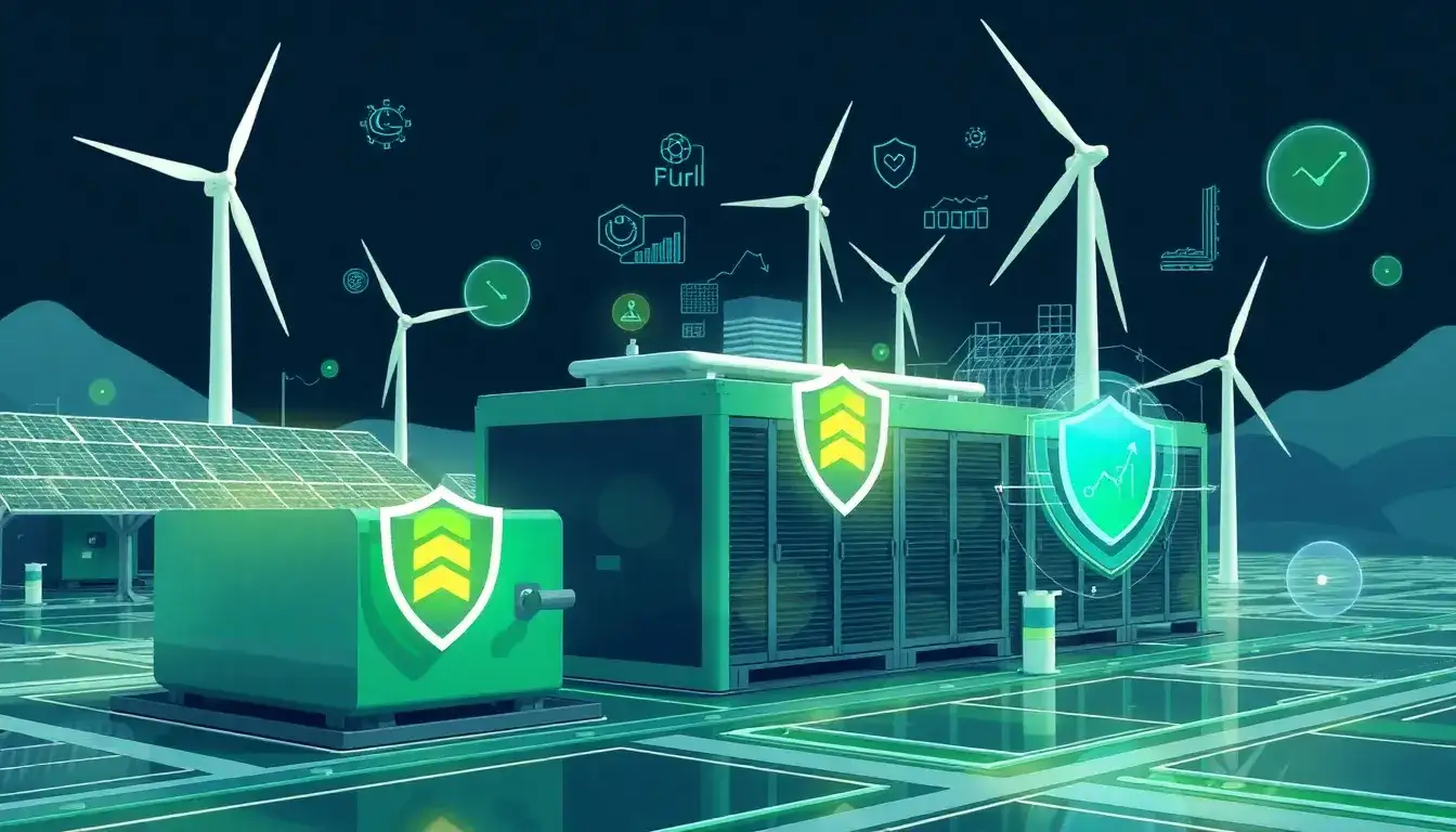 How do performance guarantees and equipment warranties mitigate technology risks in energy storage projects