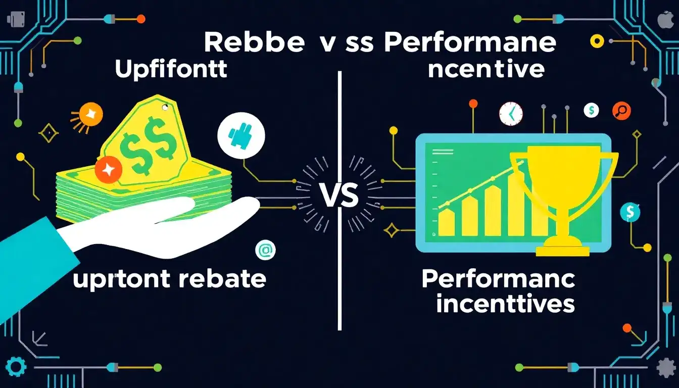 What is the difference between upfront rebates and performance incentives