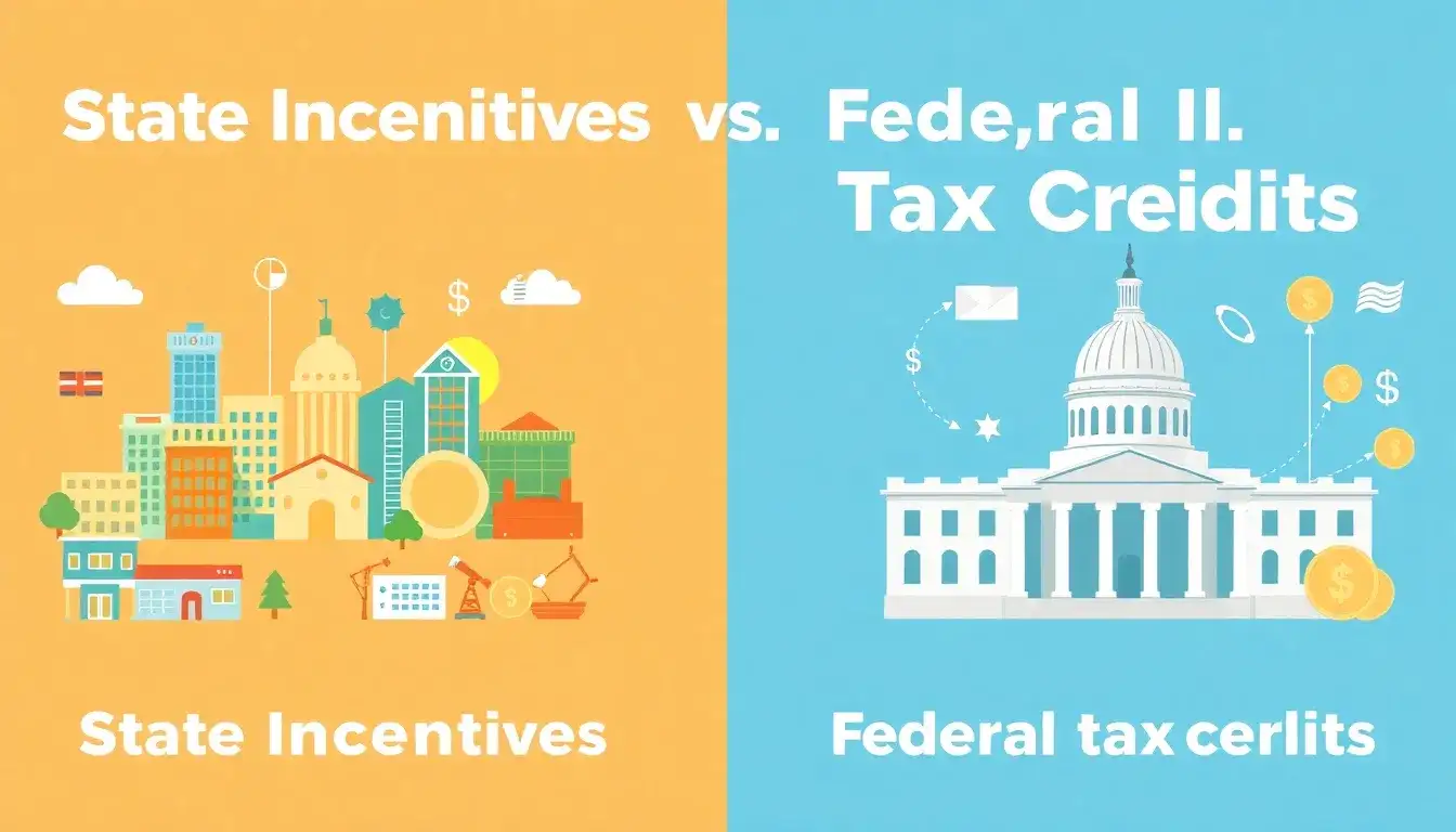 How do state incentives differ from federal tax credits