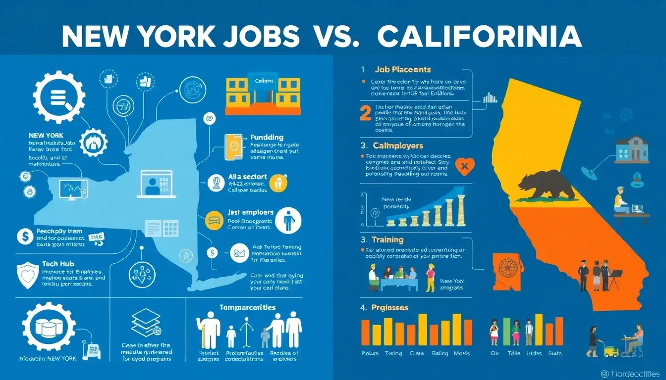 How competitive is the Excelsior Jobs Program in New York compared to similar programs in California