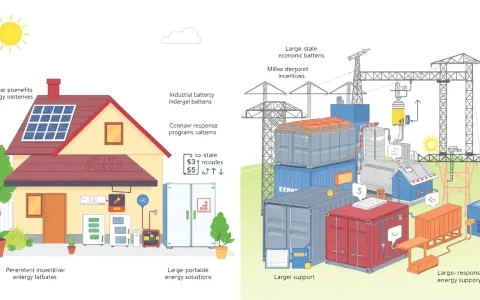 What are the main differences in incentives between residential and commercial energy storage systems