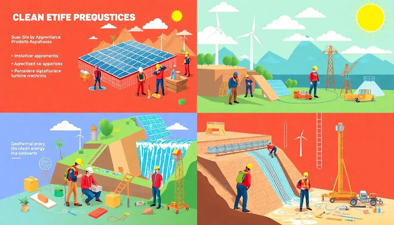 How do the apprenticeship requirements differ for various types of clean energy projects