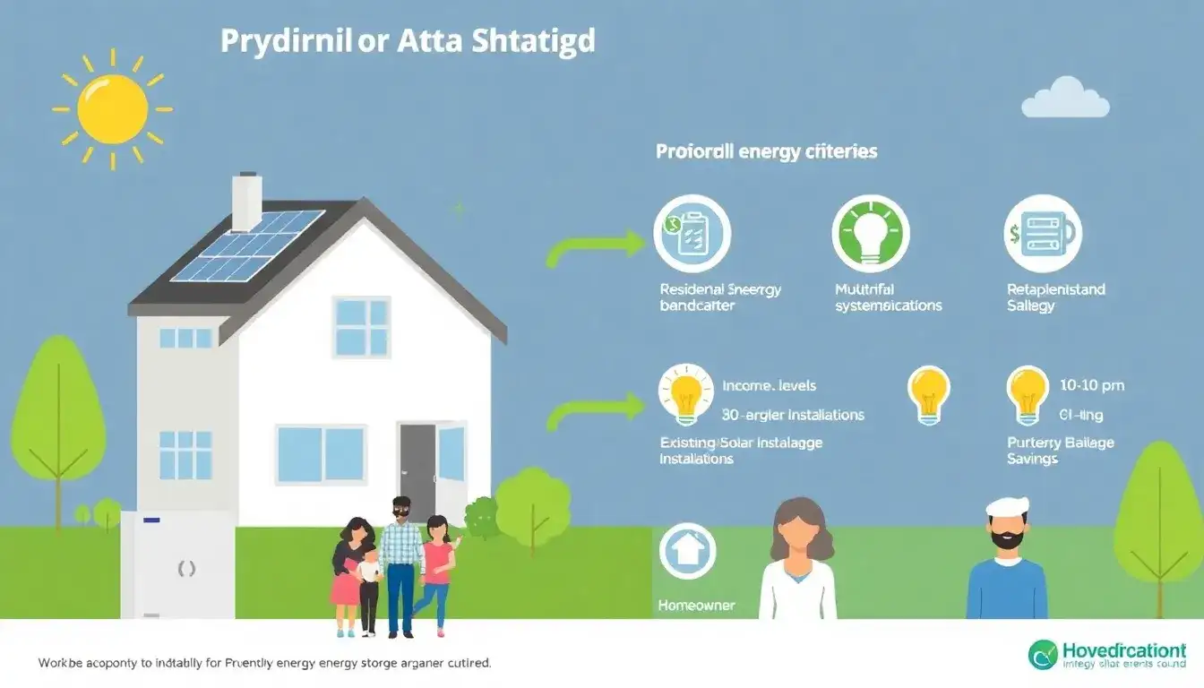 What are the eligibility criteria for residential energy storage incentives