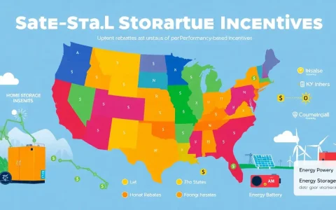 Are there any states that offer both upfront rebates and performance-based incentives for energy storage