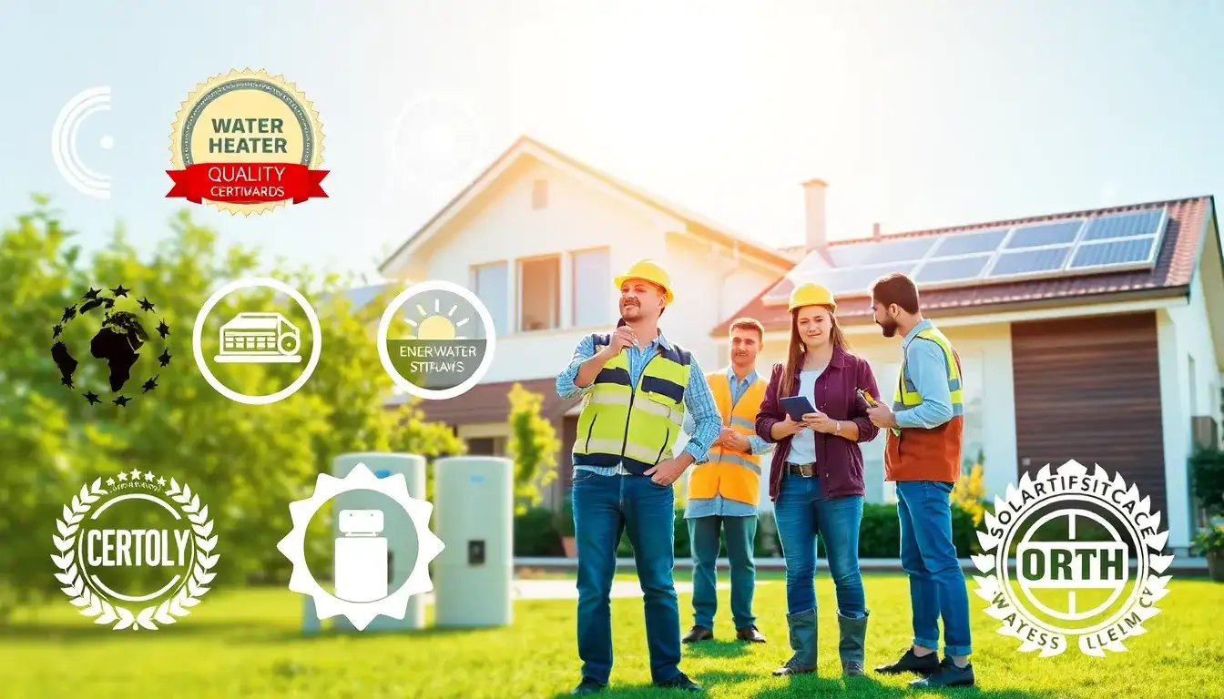 Are there any specific certifications required for solar water heaters