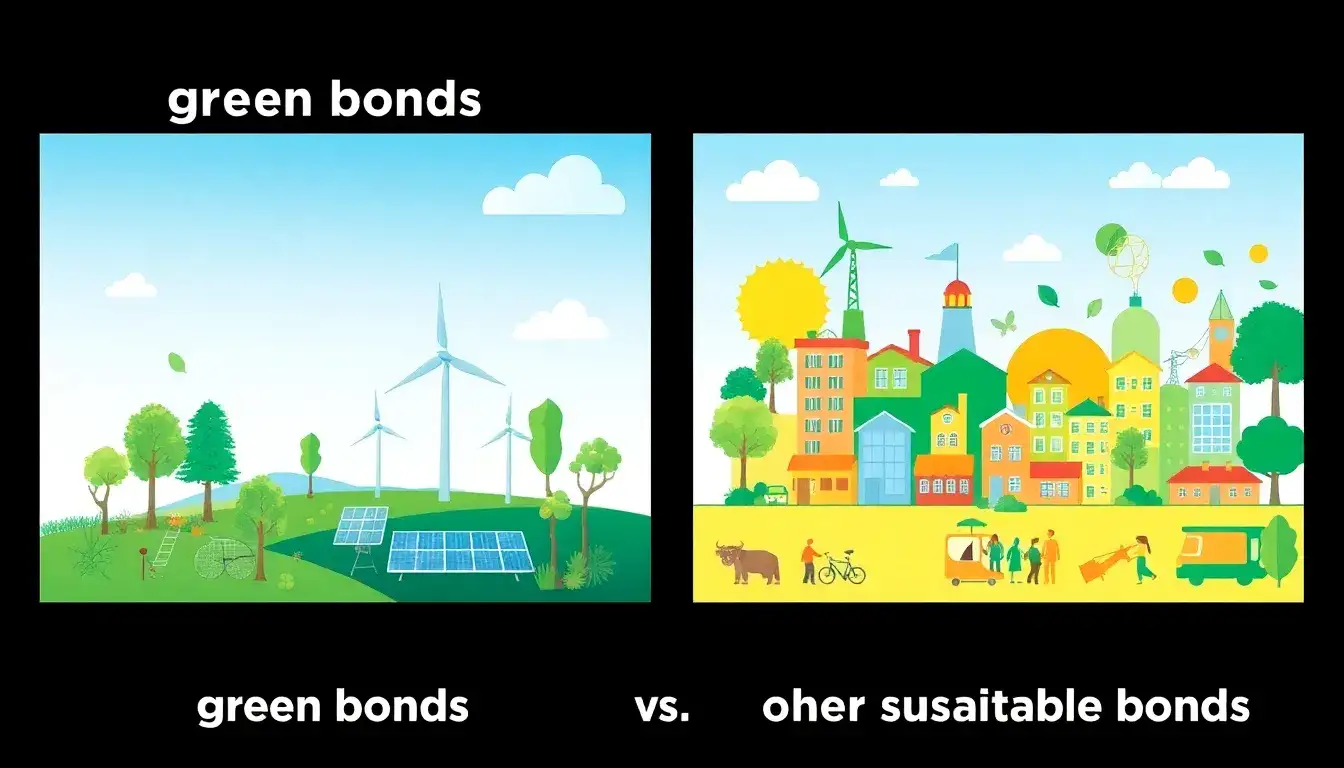 How do green bonds differ from other types of sustainable bonds