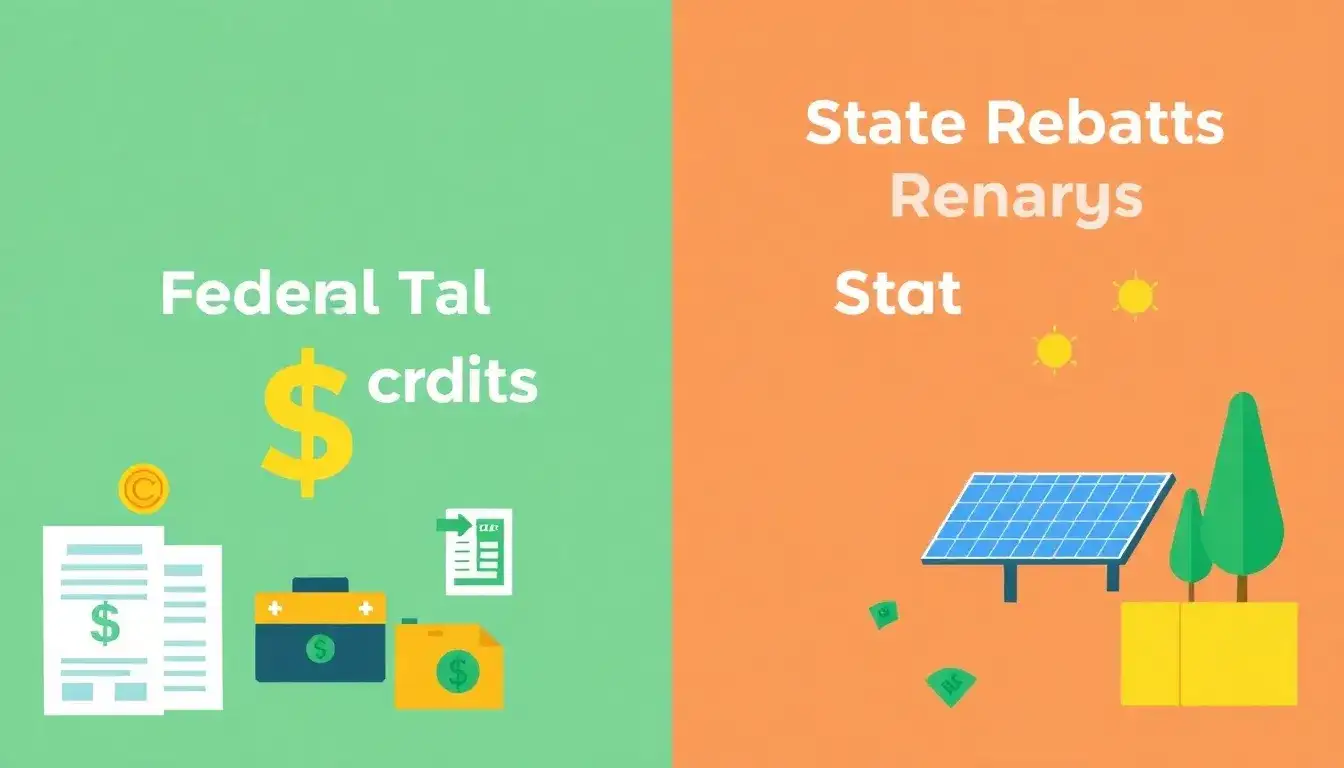 How do federal tax credits compare to state rebates for energy storage