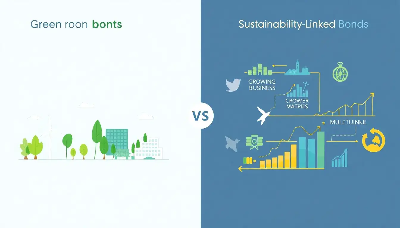 What are the main differences between green bonds and sustainability-linked bonds