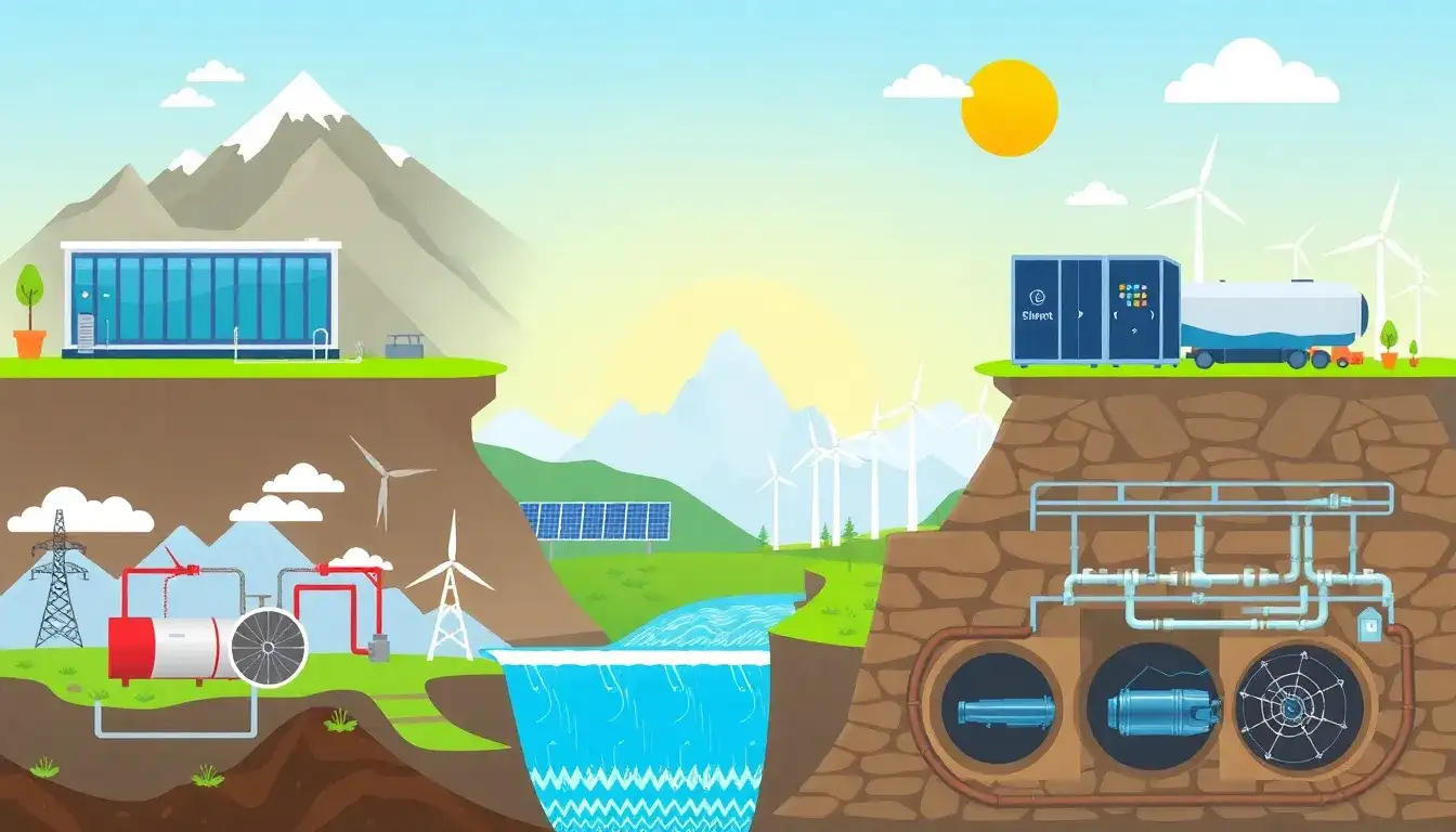 What are the main types of energy storage systems used for grid balancing