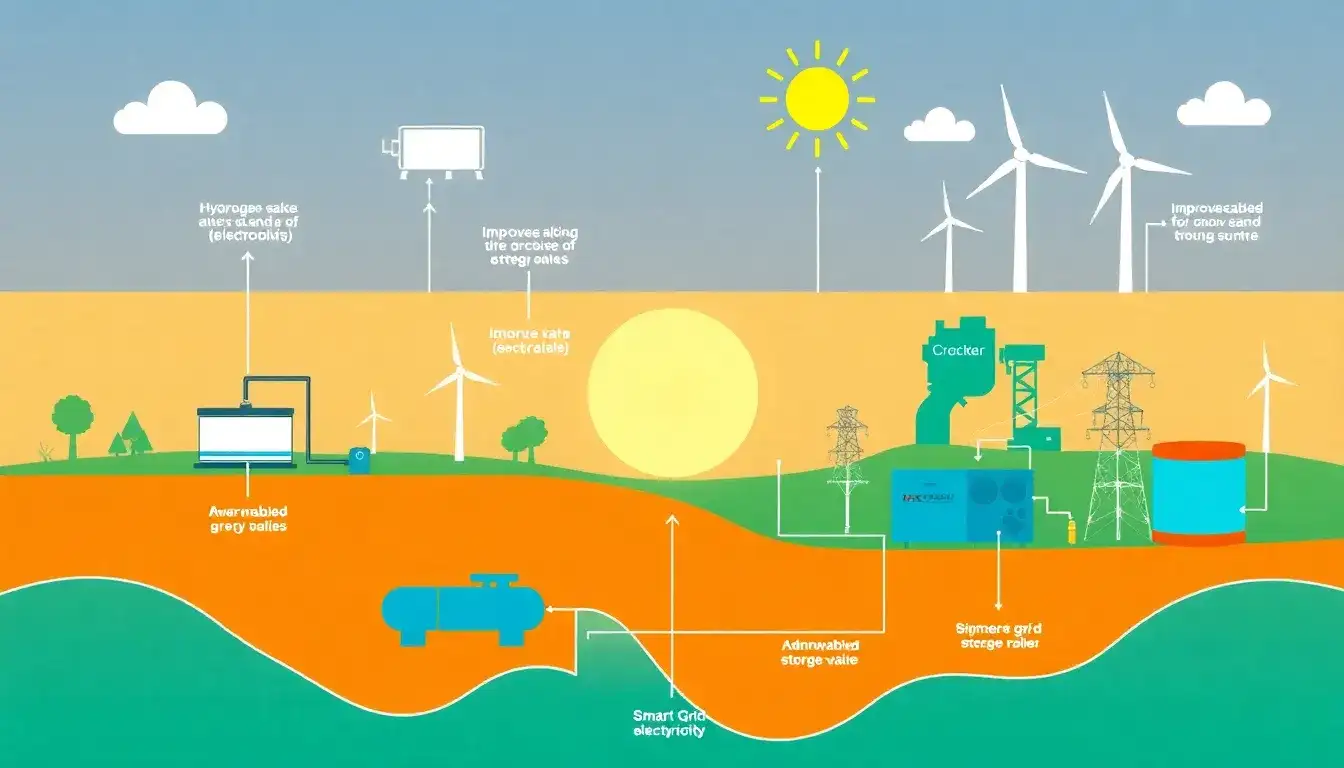 What are the main challenges in improving the round-trip efficiency of hydrogen energy storage