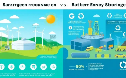 What are the environmental impacts of hydrogen energy storage compared to battery energy storage