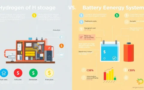 How do the costs of hydrogen energy storage systems compare to those of battery energy storage systems