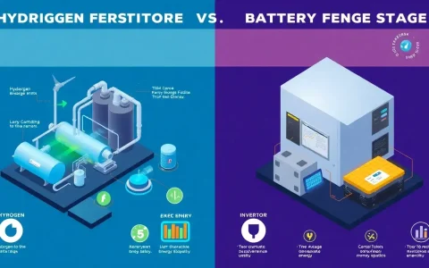 How does the efficiency of hydrogen energy storage systems compare to that of battery energy storage systems