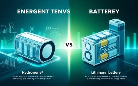 How do the energy densities of hydrogen and batteries compare