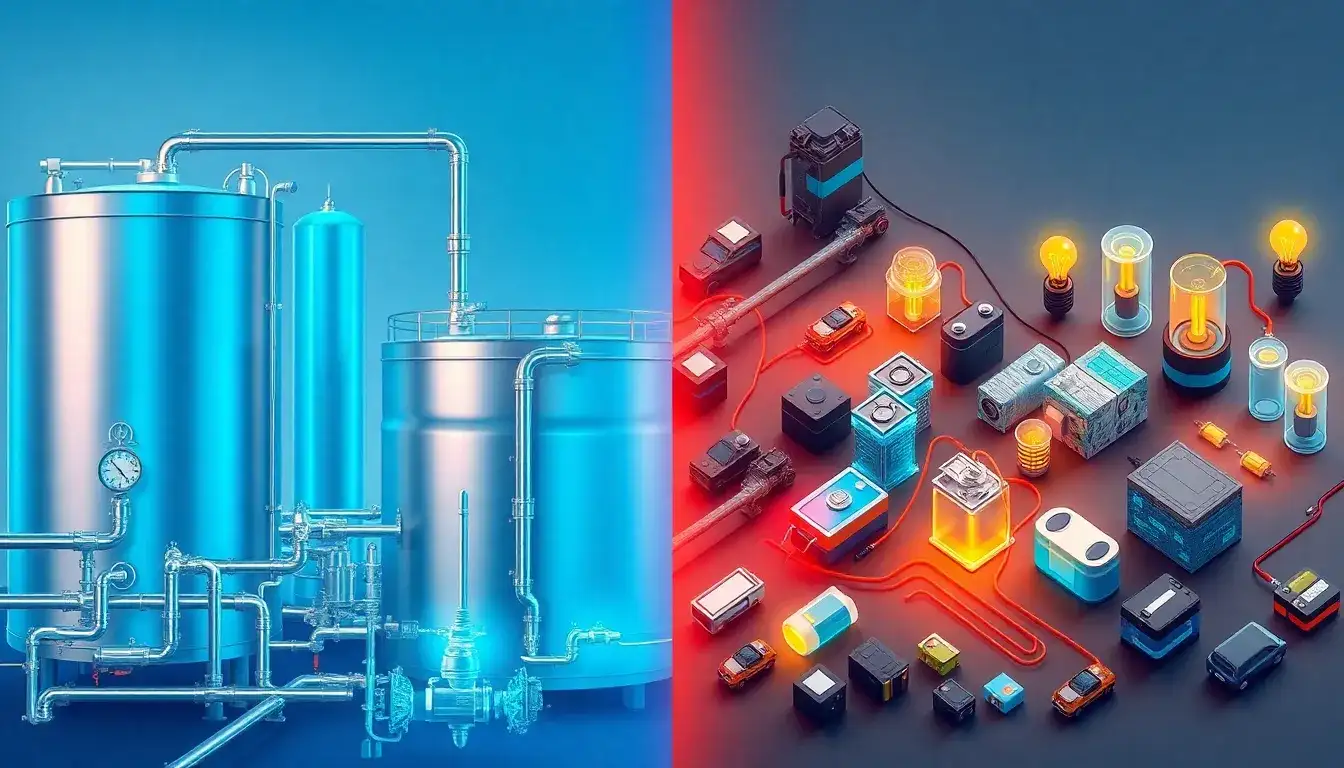 How does the infrastructure for hydrogen storage differ from that for batteries