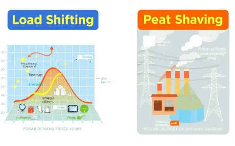How do load shifting and peak shaving differ in their approach to managing peak demand