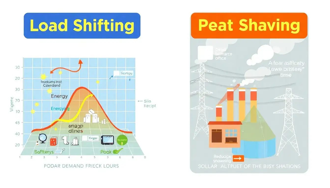 How do load shifting and peak shaving differ in their approach to managing peak demand