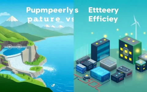 How does pumped-storage hydropower compare to battery storage in terms of efficiency