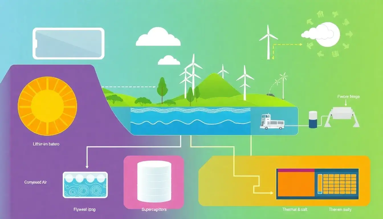 What are the most common types of energy storage technologies