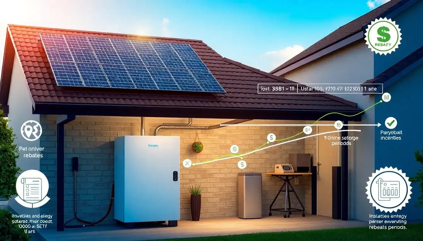 How do incentives and rebates impact the payback period for residential energy storage systems