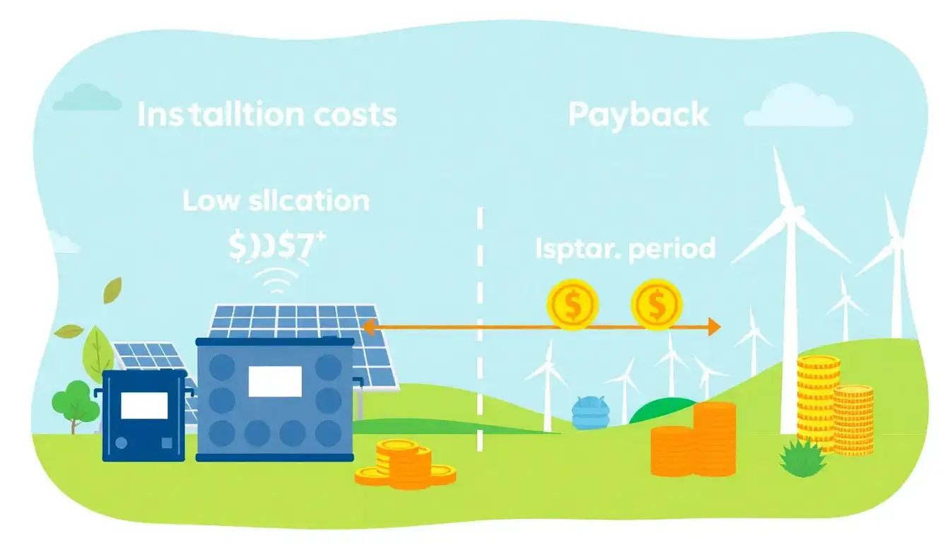 How does the cost of installation affect the payback period for energy storage systems