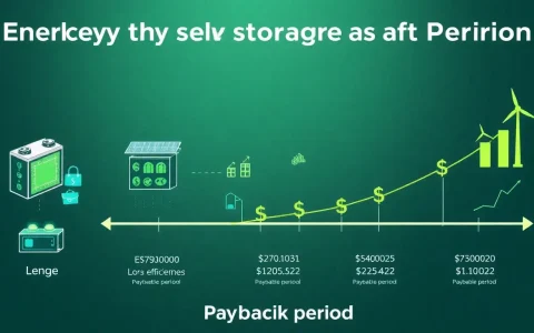 How does the efficiency of the energy storage system influence the payback period