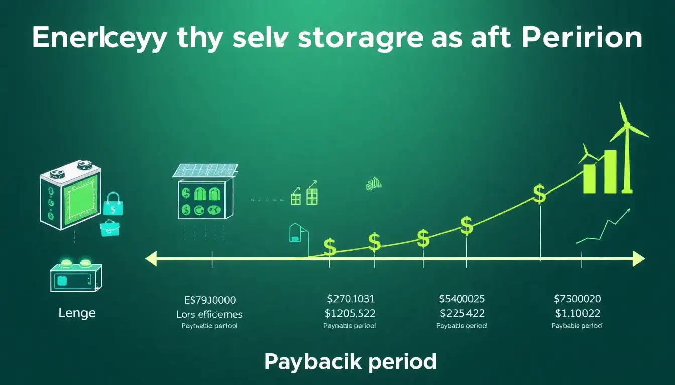 How does the efficiency of the energy storage system influence the payback period