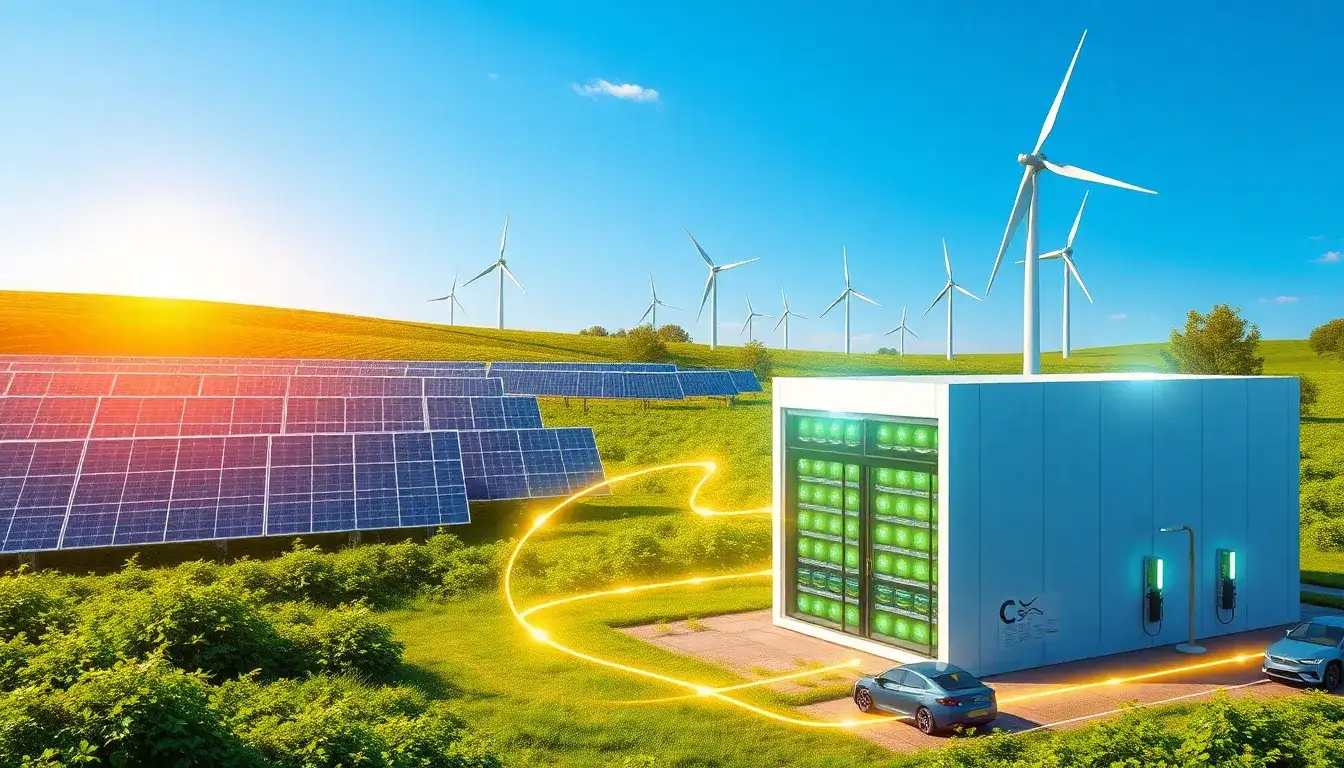 How do energy storage systems interact with renewable energy sources