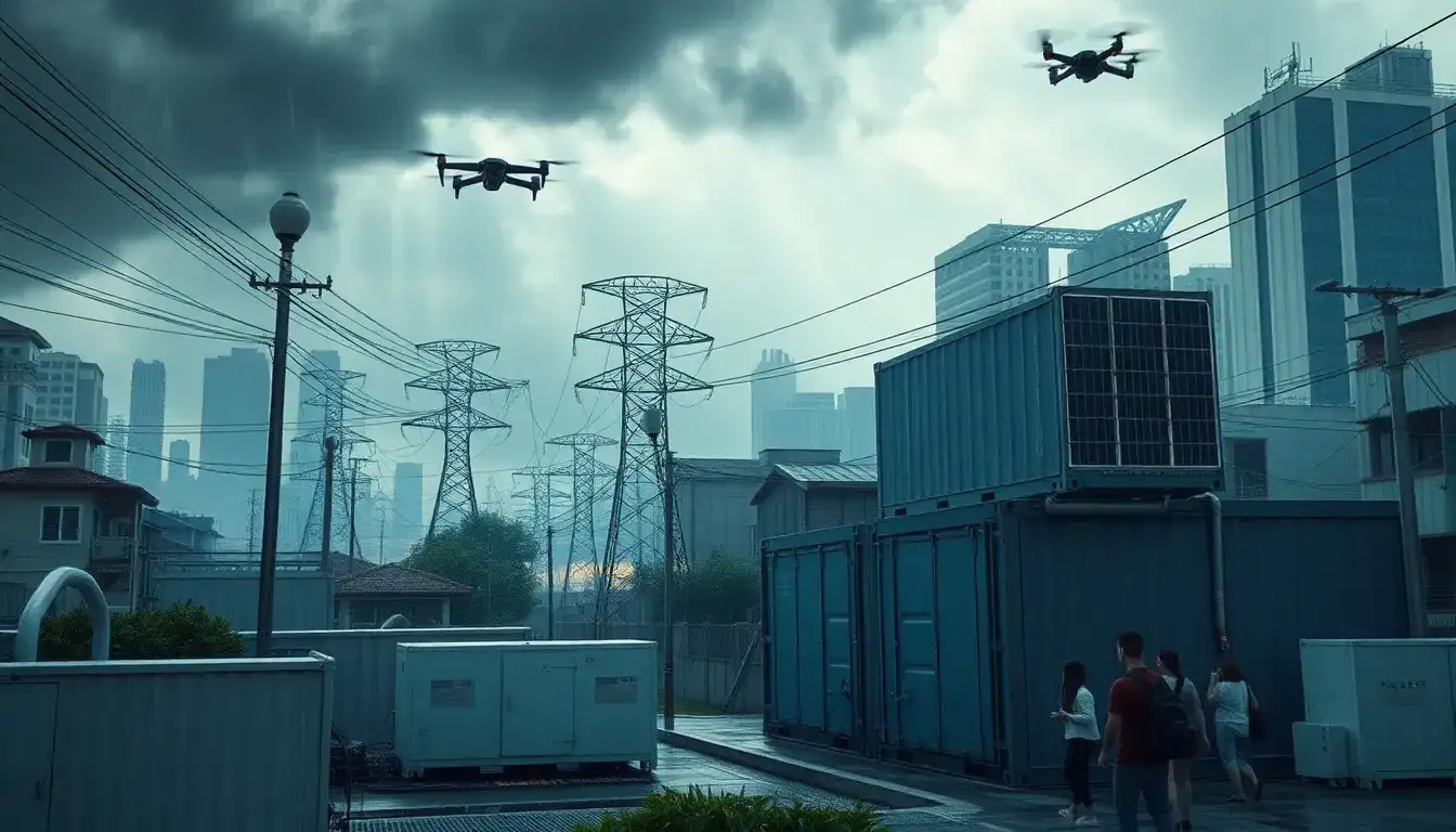 How do energy storage systems contribute to grid resilience during natural disasters