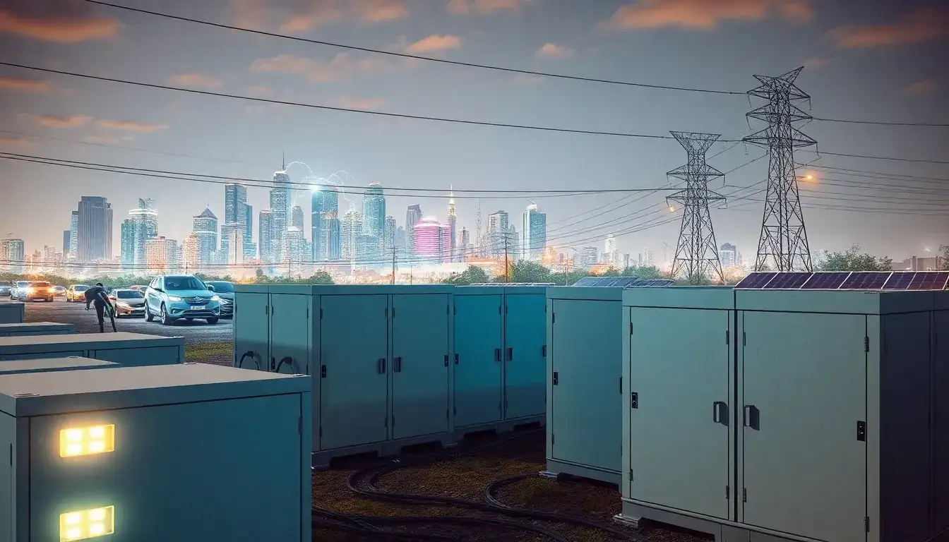 How does battery storage help stabilize the grid during peak demand