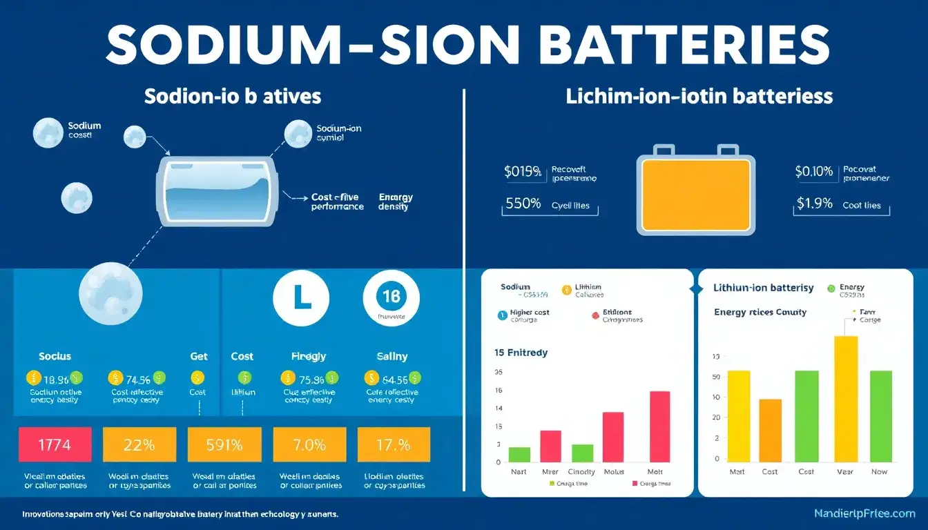 How do sodium-ion batteries compare to lithium-ion batteries in terms of cost and performance