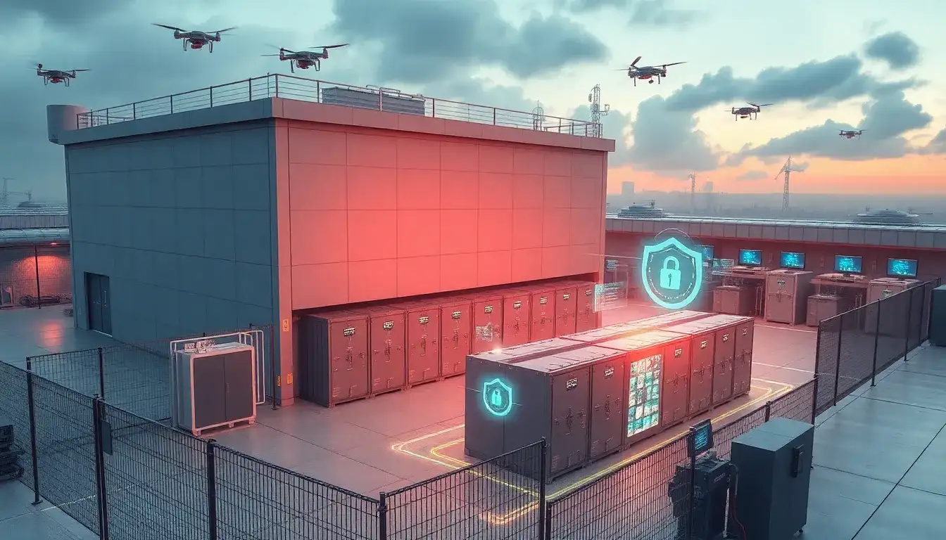 How can physical security measures be integrated with cybersecurity protocols in energy storage systems