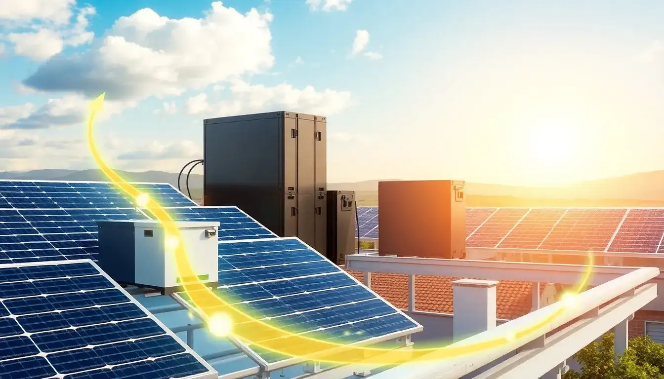 What are the most common types of energy storage used with solar panels