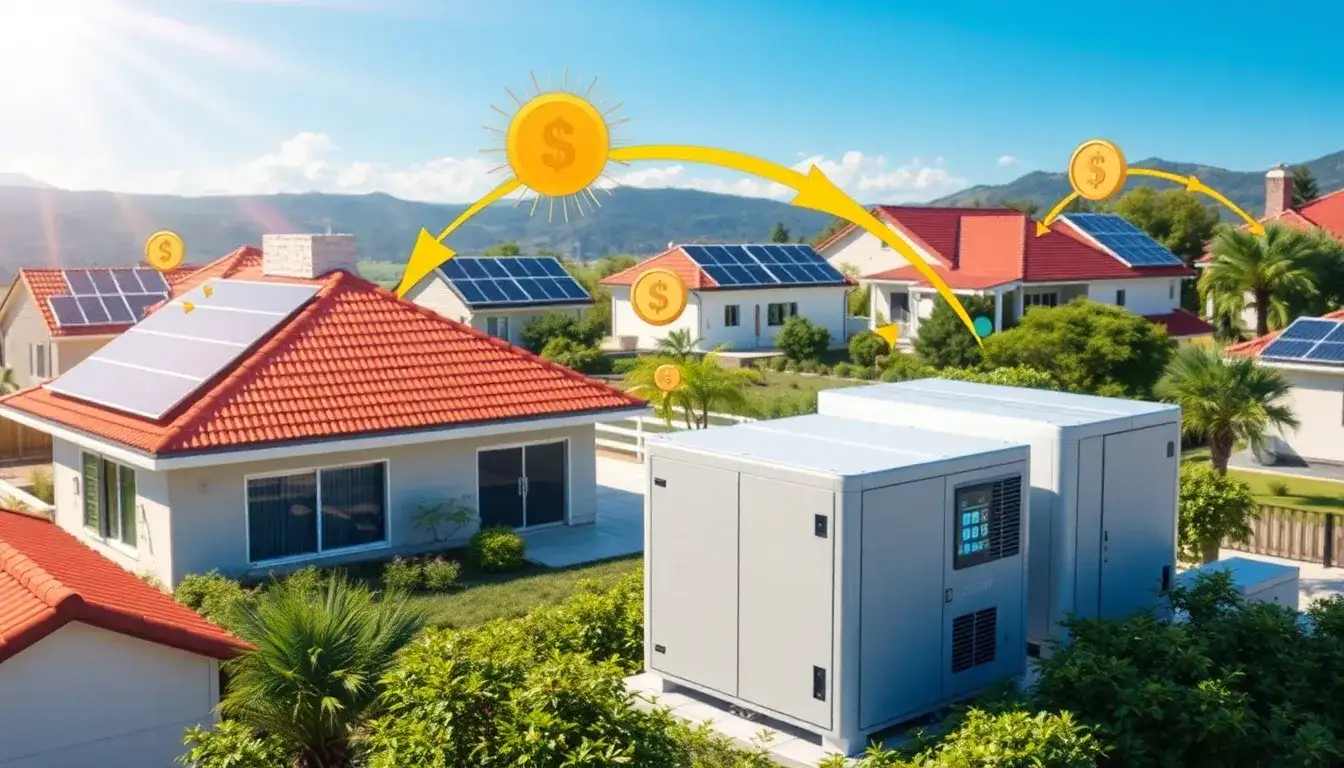 What are the cost benefits of using energy storage with solar panels