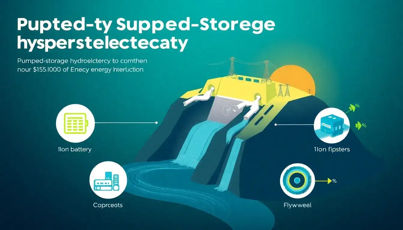 How does the efficiency of pumped-storage hydroelectricity compare to other energy storage methods