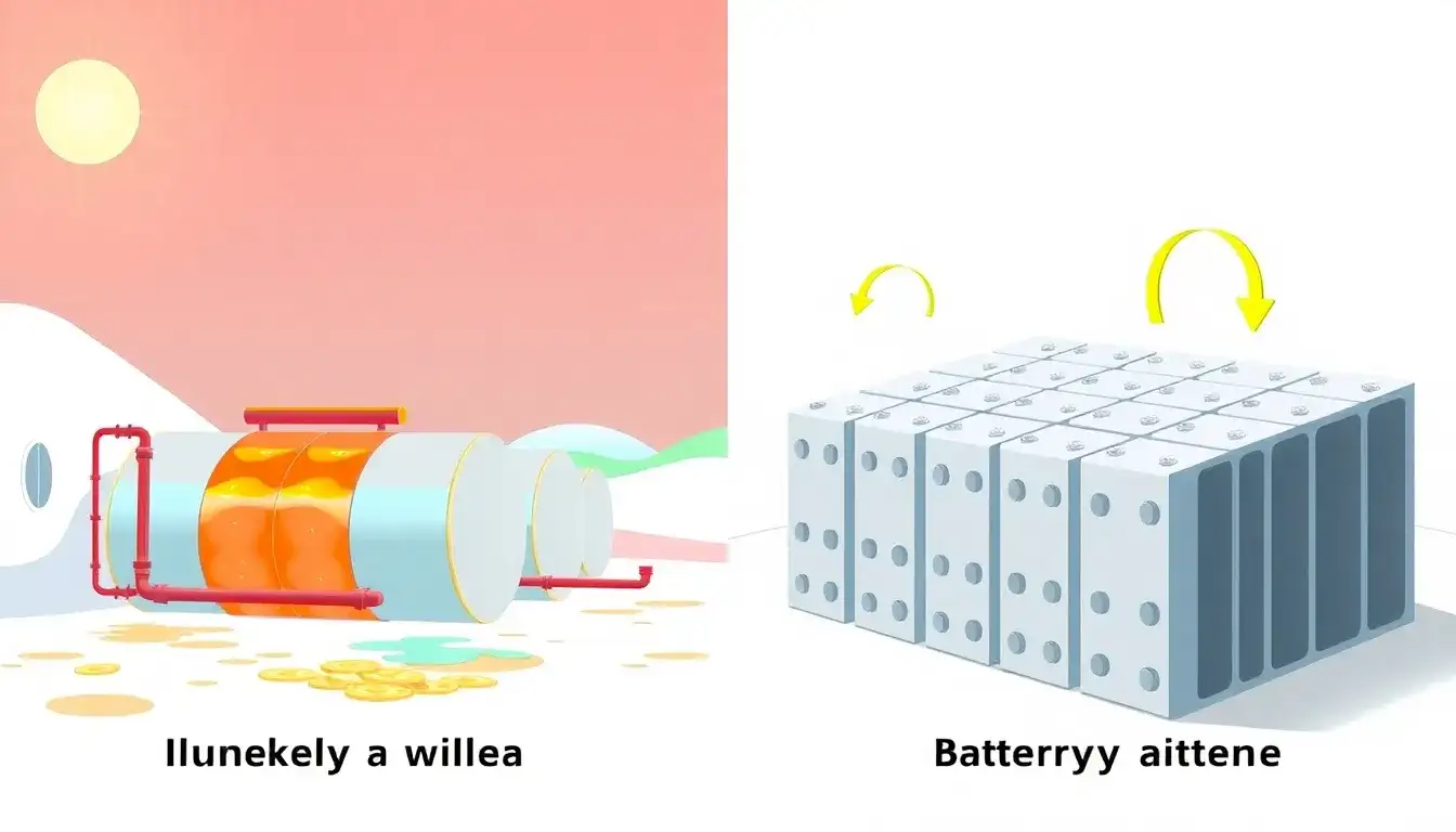 How does thermal energy storage compare to battery storage in terms of cost and efficiency