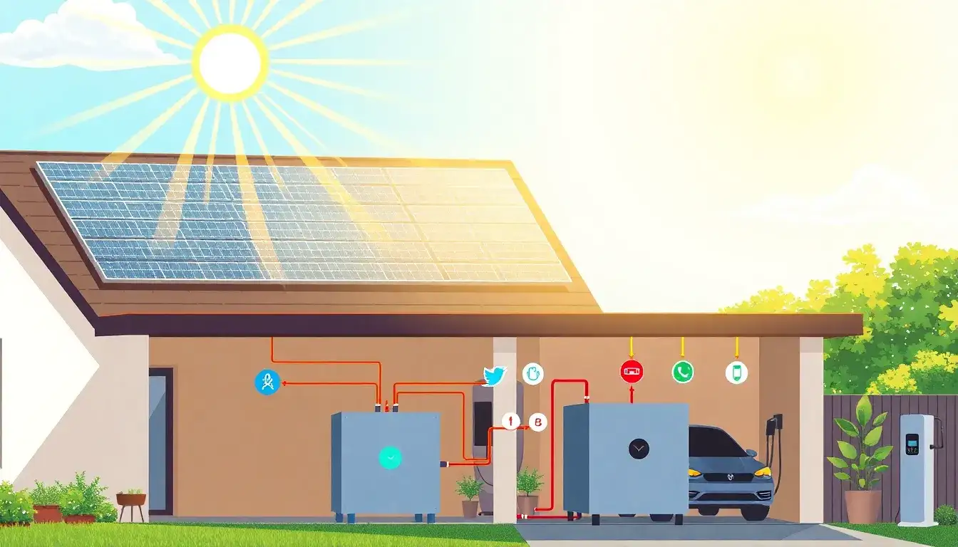 How do residential energy storage systems work with solar panels