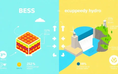 How does the efficiency of BESS compare to that of pumped hydro storage